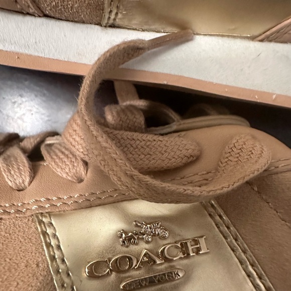 Coach Gold and Tan Women's Sneakers - Picture 5 of 6